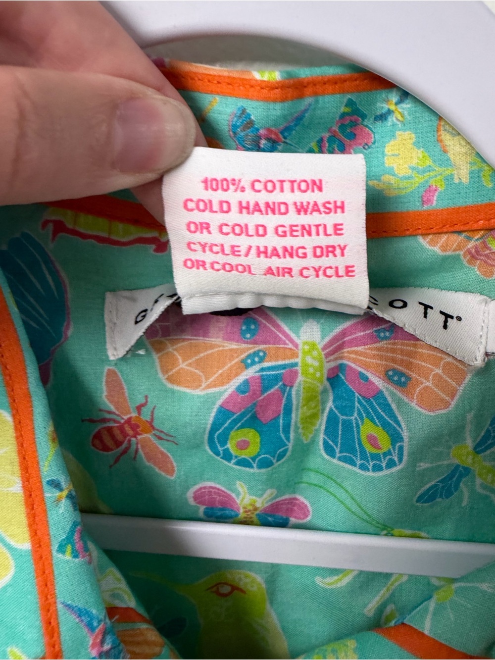 Gretchen Scott Cotton Pulley Dress Birds and Bees Size Medium - Picture 9 of 10